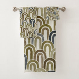 Bohemian arch fish scale painted pattern バスタオルセット