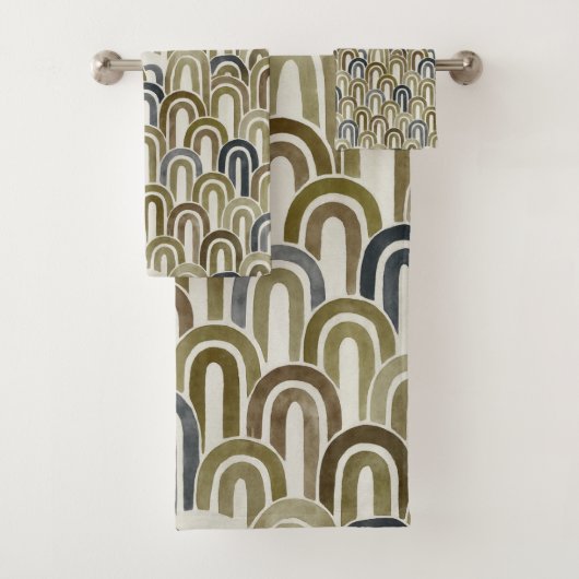 Bohemian arch fish scale painted pattern バスタオルセット (インサイチュ)