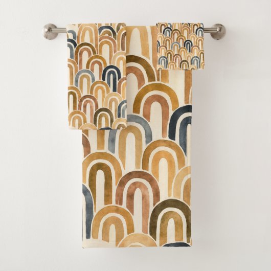 Bohemian arch fish scale painted pattern バスタオルセット (インサイチュ)