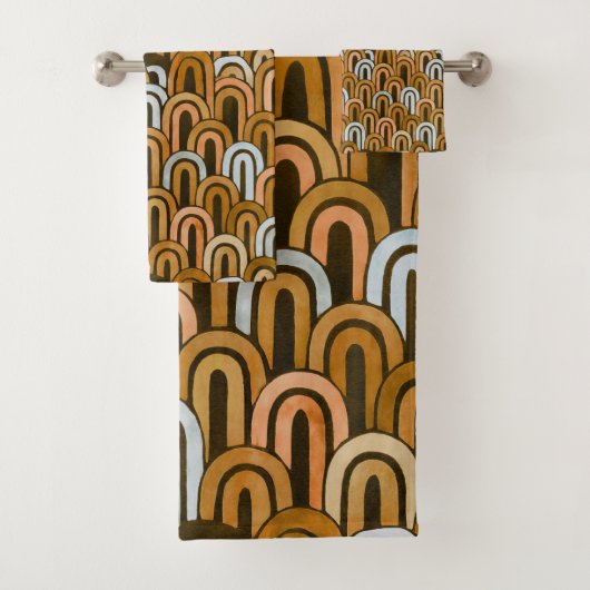 Bohemian arch fish scale painted pattern バスタオルセット (インサイチュ)
