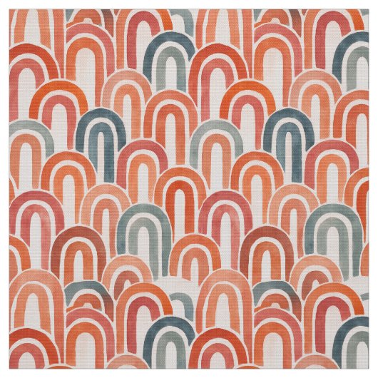 Bohemian arch fish scale painted pattern ファブリック (見本)