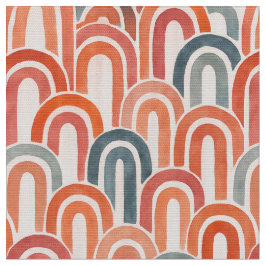 Bohemian arch fish scale painted pattern ファブリック