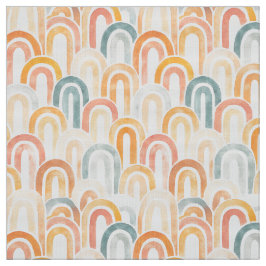 Bohemian arch fish scale painted pattern ファブリック