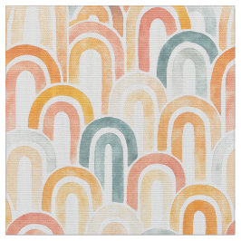 Bohemian arch fish scale painted pattern ファブリック