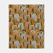 Bohemian arch fish scale painted pattern フリースブランケット (正面)