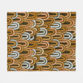 Bohemian arch fish scale painted pattern フリースブランケット (正面(横))