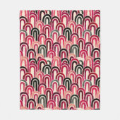 Bohemian arch fish scale painted pattern フリースブランケット (正面)