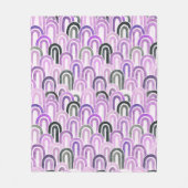 Bohemian arch fish scale painted pattern フリースブランケット (正面)