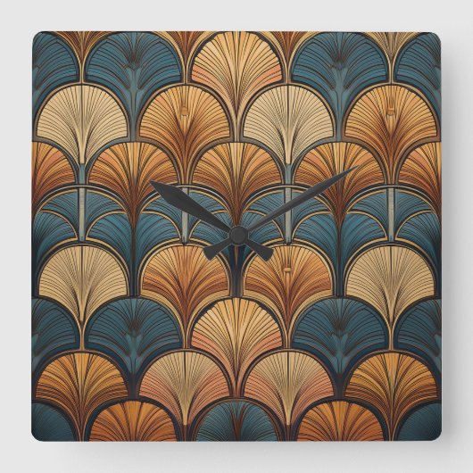 Bohemian art clock スクエア壁時計 (正面)