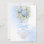 Bohemian Blue Floral Bridal Shower Invitation 招待状 (正面)