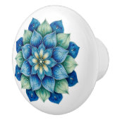 Bohemian Blue & Green Mandala Ceramic Knob セラミックノブ (右)