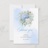 Bohemian Blue Hydrangea Eucalyptus thank you card 出欠カード (正面)