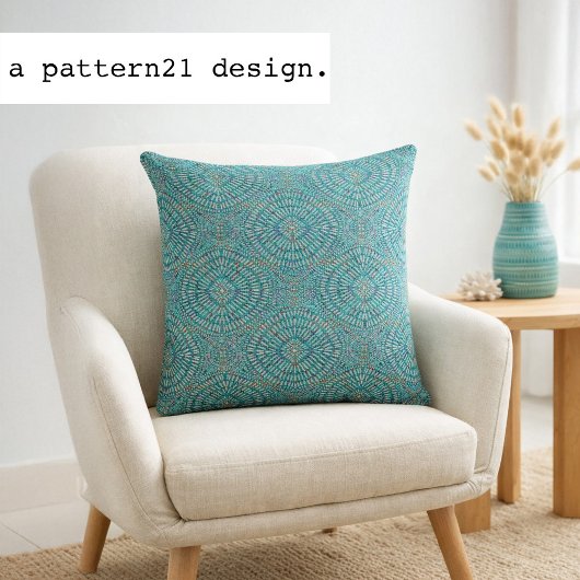 Bohemian blues pattern クッション