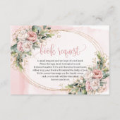 Bohemian Blush Floral Eucalyptus Book Request Card エンクロージャーカード (正面)