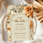 Bohemian Boho Earthy Ivory Sage Floral Save Date 招待状