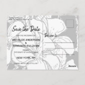 Bohemian Bold Modern Photo Black Save the Date ポストカード (裏面)