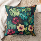 Bohemian Botanical Jungle | Lush Tropical Plant &  クッション (ブランケット)