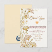 Bohemian, botanical style  サンキューカード (正面/裏面)