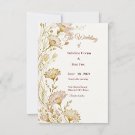 Bohemian, botanical style Invitation 招待状