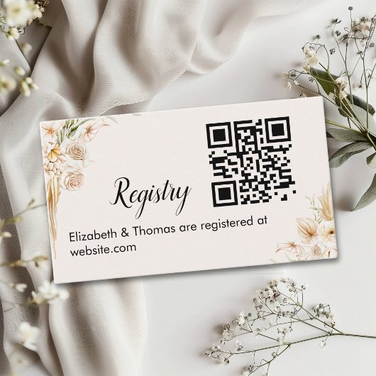 Bohemian Bridal Shower with Beige and Yellow Bloom エンクロージャーカード