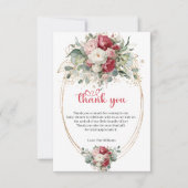 Bohemian Burgundy Blush Greenery Thank You Card サンキューカード (正面)