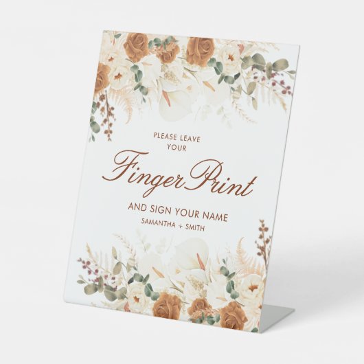 Bohemian Calla Lilies Fingerprint Guest 台座サイン (正面)