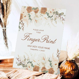 Bohemian Calla Lilies Fingerprint Guest 台座サイン