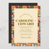 Bohemian Celestial Patchwork Wedding 招待状 (正面/裏面)