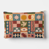 Bohemian Celestial Patchwork with Mystical Symbols アクセサリーポーチ (裏面)