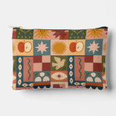 Bohemian Celestial Patchwork with Mystical Symbols アクセサリーポーチ (正面)