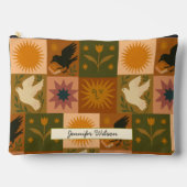 Bohemian Celestial Patchwork with Mystical Symbols アクセサリーポーチ (正面)