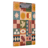 Bohemian Celestial Patchwork with Mystical Symbols クリップボード (右)