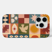 Bohemian Celestial Patchwork with Mystical Symbols Case-Mate iPhoneケース (裏面 (横))