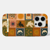 Bohemian Celestial Patchwork with Mystical Symbols Case-Mate iPhoneケース (裏面 (横))
