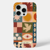 Bohemian Celestial Patchwork with Mystical Symbols Case-Mate iPhoneケース (裏面)