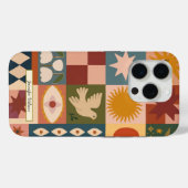 Bohemian Celestial Patchwork with Mystical Symbols Case-Mate iPhoneケース (裏面 (横))