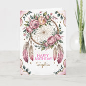 Bohemian Chic Birthday Wishes カード (正面)
