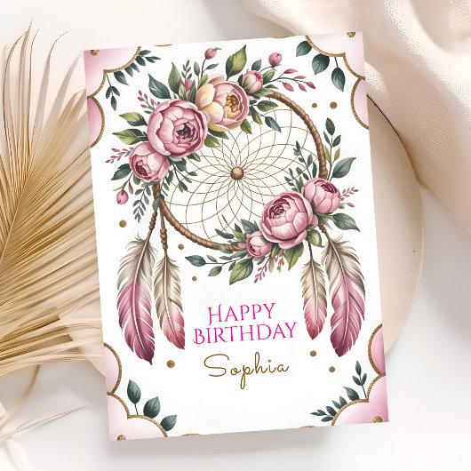 Bohemian Chic Birthday Wishes カード