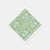 Bohemian Chintz New Green Olive スタンダードカクテルナプキン (角)