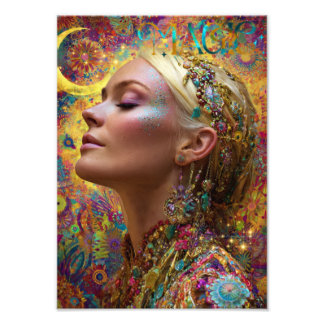 Bohemian Cosmic Goddess Art Print| Magic Woman  フォトプリント