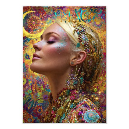 Bohemian Cosmic Goddess Art Print| Magic Woman  フォトプリント (正面)