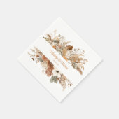 Bohemian Dried Autumn Flowers Wedding | スタンダードカクテルナプキン (角)