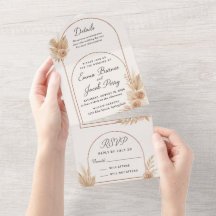 Bohemian Elegance All-In-One Wedding Invitation