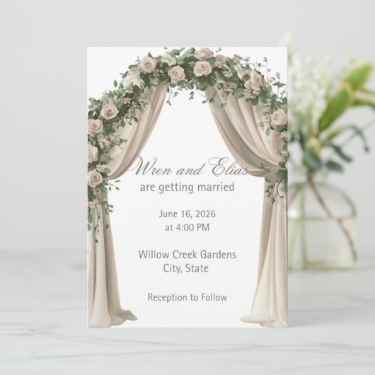 Bohemian Elegance Wedding Invitation  招待状 (スタンド正面)