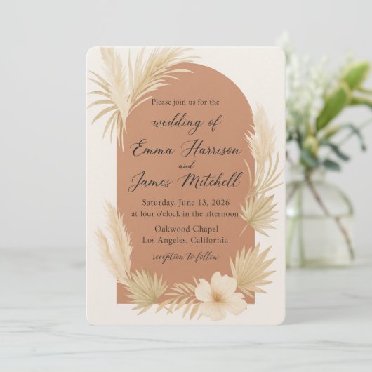 Bohemian Elegance Wedding Invitation 招待状 (スタンド正面)