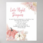 Bohemian Fall in Love Pumpkin Late Night Diaper ポスター (正面)