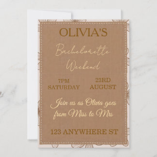 Bohemian Floral Bachelorette Party Invitation 招待状