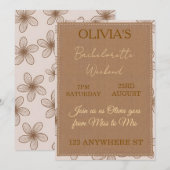 Bohemian Floral Bachelorette Party Invitation 招待状 (正面/裏面)