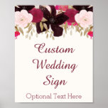 Bohemian Floral Cards & Gifts Custom Wedding Sign ポスター<br><div class="desc">This bohemian floral cards & gifts custom wedding sign is perfect for a boho theme wedding. The design features dark purple, red and pink flowers. Customized the wording to say anything you'd like! This sign can be used for cards and gifts, guest book, wedding hashtag, favors, food or dessert bar,...</div>