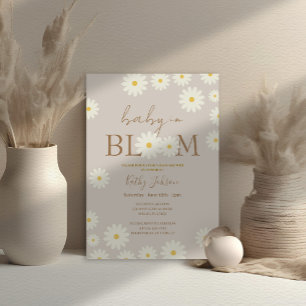 Bohemian Floral Daisy Baby in Bloom Shower 招待状